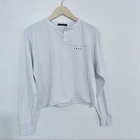 Brandy Melville Tops - Brandy Melville Los Angeles henley long sleeve top